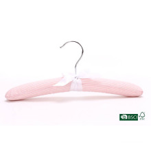 Exquisite Pink Striated Fabric Satin Hanger